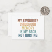 Carte De Correspondance Ma mémoire préférée d'enfance est mon dos drôle (Devant/Arrière en situation)