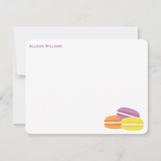 Carte De Correspondance Macarons français mignon Merci Notes (Devant)