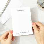 Carte De Correspondance Machine à écrire minimaliste | Vintage noir et bla<br><div class="desc">Ces cartes de notes en noir et blanc,  simples et élégantes,  présentent du texte de machine à écrire vintage pour un look classique et élégant.</div>