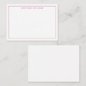 Carte De Correspondance Magenta Pink Professionnel Bordure mince simple (Devant / Derrière)