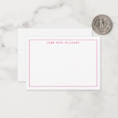 Carte De Correspondance Magenta Pink Professionnel Bordure mince simple (Devant/Arrière en situation)