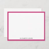 Carte De Correspondance Magenta Rose Simple Moderne Chic Classique Minimal (Devant / Derrière)
