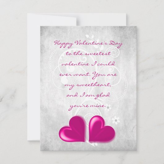 Carte De Correspondance Magenta Valentine Hearts Flat Note Card (Devant)