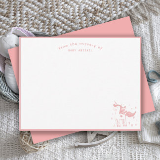 Carte De Correspondance Magical Unicorn from the Nursery of Baby Girl