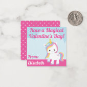 Carte De Correspondance Magical Unicorn Valentine's Classroom (Devant/Arrière en situation)