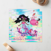 Carte De Correspondance Magique Rainbow Baby Mermaids (Devant/Arrière en situation)