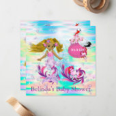 Carte De Correspondance Magique Rainbow Baby Mermaids (Devant/Arrière en situation)