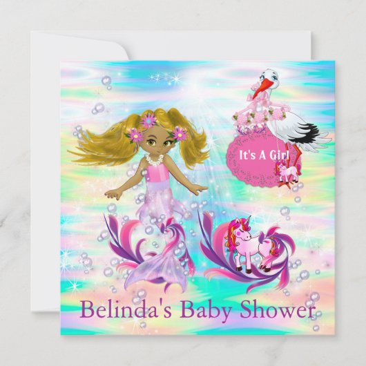 Carte De Correspondance Magique Rainbow Baby Mermaids (Devant)