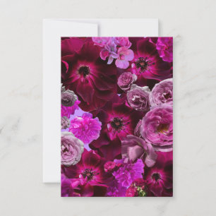 Carte De Correspondance Magnifique Collage de Rose Violette