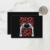 Carte De Correspondance Main de squelette cœur Saint-Valentin Amour drôle (Devant/Arrière en situation)