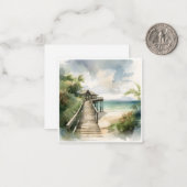 Carte De Correspondance Maison de plage de Bungalow Tropical (Devant/Arrière en situation)