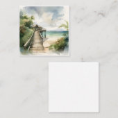 Carte De Correspondance Maison de plage de Bungalow Tropical (Devant / Derrière)