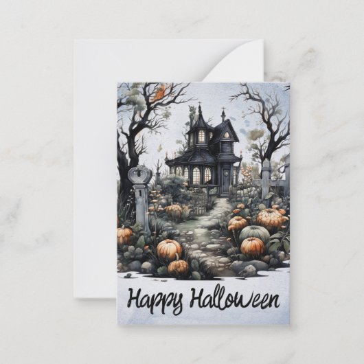 Carte De Correspondance Maison Haunted Halloween personnalisée (Devant)