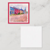 Carte De Correspondance Maisons Abstraites de rangées d'aquarelle (Devant / Derrière)
