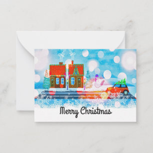 Carte De Correspondance Maisons de Noël