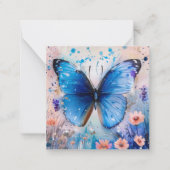 Carte De Correspondance Majestic Blue Butterfly Art (Devant)