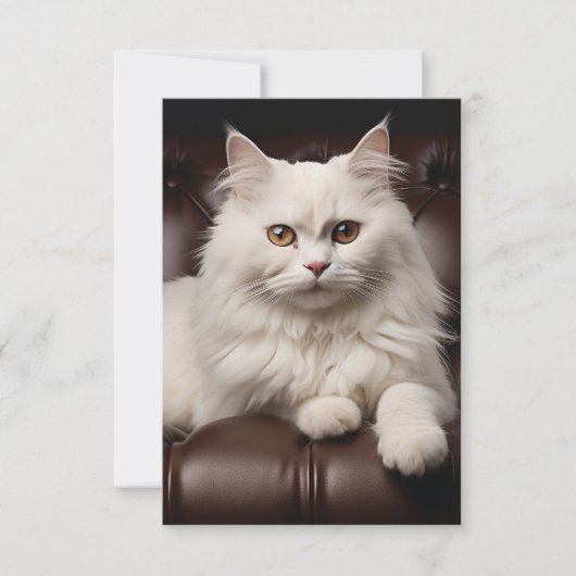 Carte De Correspondance Majestic white cat (Devant)
