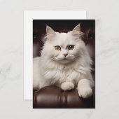 Carte De Correspondance Majestic white cat (Devant / Derrière)