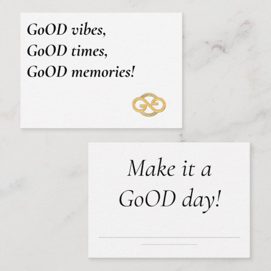 Carte De Correspondance Make it a GoOD day! (Devant / Derrière)