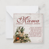 Carte De Correspondance Mama - einfach unersetzlich - Bouquet (Devant)