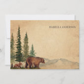 Carte De Correspondance Mama Woodland et ours de bébé (Devant)