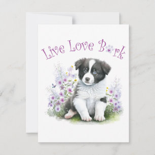 Carte De Correspondance Maman chien Border Collie Floral