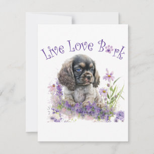 Carte De Correspondance Maman Chien Cocker Spaniel Floral