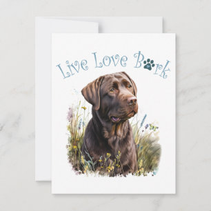 Carte De Correspondance Maman Chien Lab Chocolat Floral
