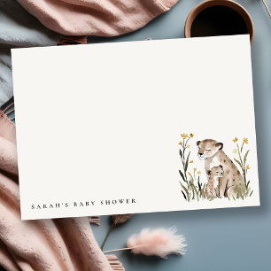 Carte De Correspondance Maman rustique mignonne et bébé tigre feuillage Ba