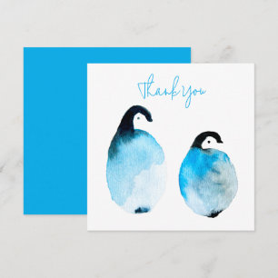 Carte De Correspondance Manchots mignons aquarelle