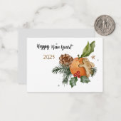 Carte De Correspondance “Mandarin aquarelle du Nouvel An (Devant/Arrière en situation)