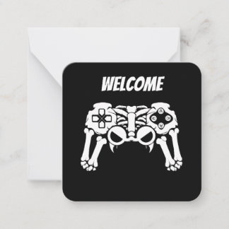 Carte De Correspondance Manette de jeu squelette effrayant Halloween
