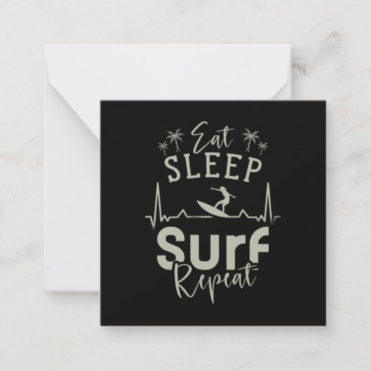 Carte De Correspondance Manger Dormir Surfer Répéter (Devant)