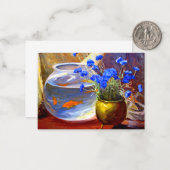 Carte De Correspondance Mannheim - Bol de poisson rouge et fleurs (Devant/Arrière en situation)