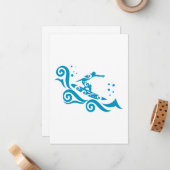 Carte De Correspondance Maori Surfer (Devant/Arrière en situation)