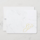 Carte De Correspondance Marble Gold Calligraphie Script Texte Moderne tend (Dos)