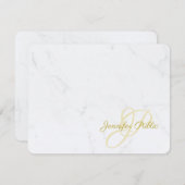 Carte De Correspondance Marble Gold Calligraphie Script Texte Moderne tend (Devant / Derrière)