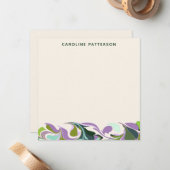 Carte De Correspondance Marbre Abstrait Art violet vert personnalisé (Devant/Arrière en situation)