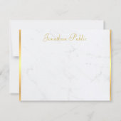 Carte De Correspondance Marbre d'or monogramme manuscrit moderne (Dos)