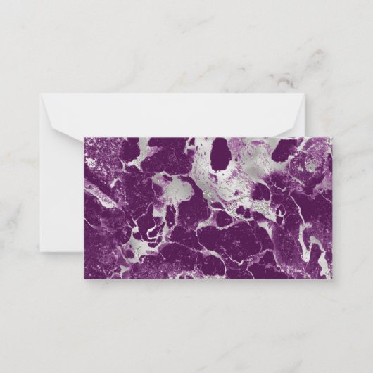Carte De Correspondance Marbre Violet Pourpre Élégant Abstrait Chic (Devant)