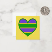 Carte De Correspondance Mardi Gras Coeur rayé (Devant/Arrière en situation)