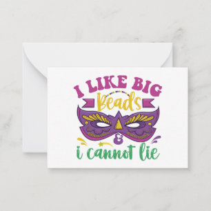 Carte De Correspondance Mardi Gras Drôle J'Aime Les Grandes Perles Et Je N