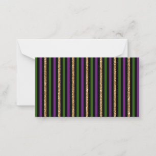 Carte De Correspondance Mardi Gras Lignes Verticales Parties scintillant D
