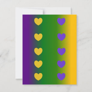 Carte De Correspondance Mardi Gras Ombre aux Coeurs