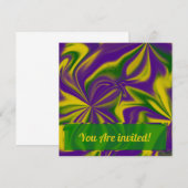 Carte De Correspondance Mardi Gras Swirls (Devant / Derrière)