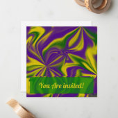 Carte De Correspondance Mardi Gras Swirls (Devant/Arrière en situation)