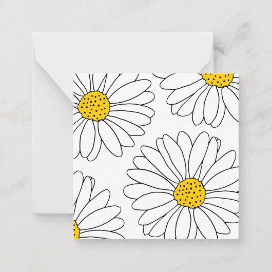 Carte De Correspondance Marguerite jaune et blanc (Devant)