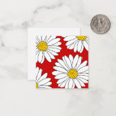 Carte De Correspondance Marguerite jaune rouge et blanc (Devant/Arrière en situation)