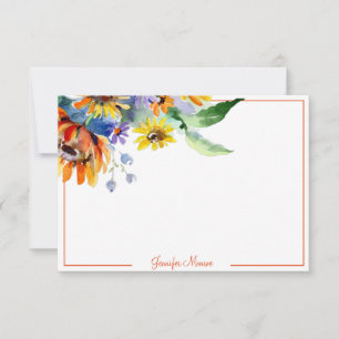 Carte De Correspondance Marguerites aquarelle personnalisées