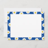 Carte De Correspondance Marguerites Préparatoires Aquarelle Florale Bleue (Dos)